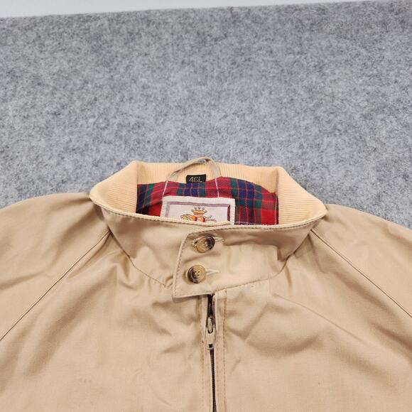 Vintage Baracuta by Van Heusen Jacket Mens 46L Tan Harrington Tartan Lined 90s - Picture 4 of 16